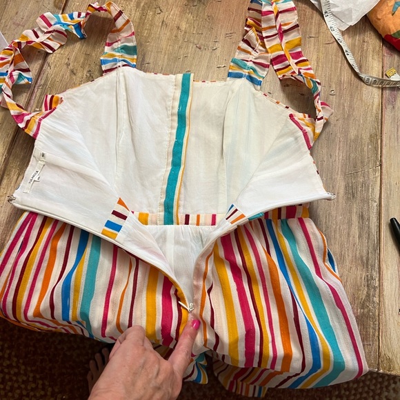 Anthropologie Tularosa Stripe Ruffle Strap and Hem Jumpsuit EUC Boho Size S - Picture 13 of 15
